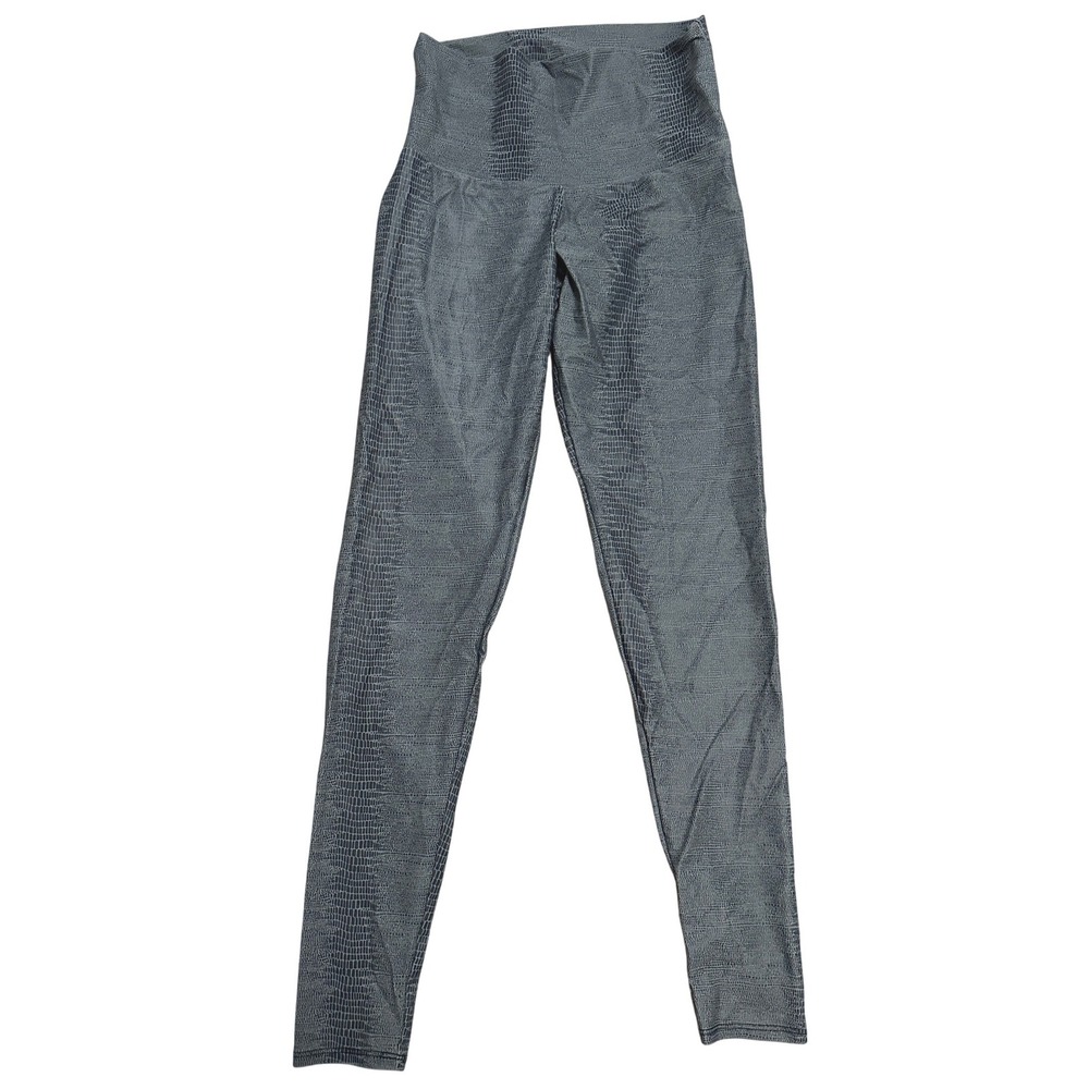 Onzie High Rise Snakeskin Animal Print Yoga Leggings Grey XS‎ Activewear Workout